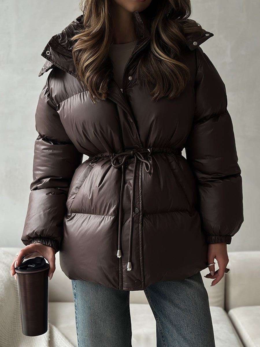 Esther | Women's Drawstring Waist Hooded Puffer Jacket