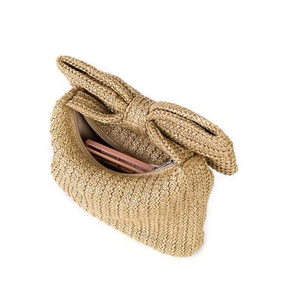 Gaby | Women’s Boho Woven Bow Clutch Party Bag