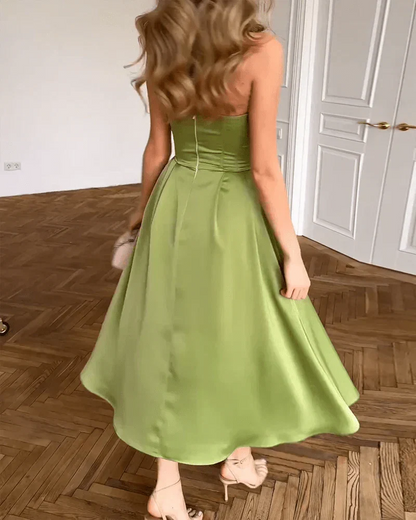 Genesis | Women’s Strapless Sweetheart Midi Wedding Guest Dress