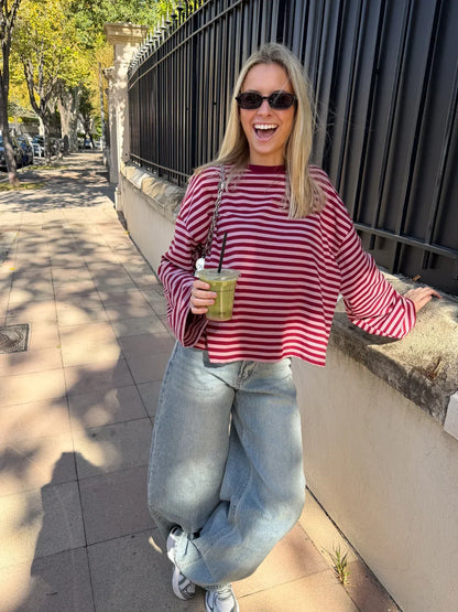 Georgia | Women's Striped Oversized Knit Sweater