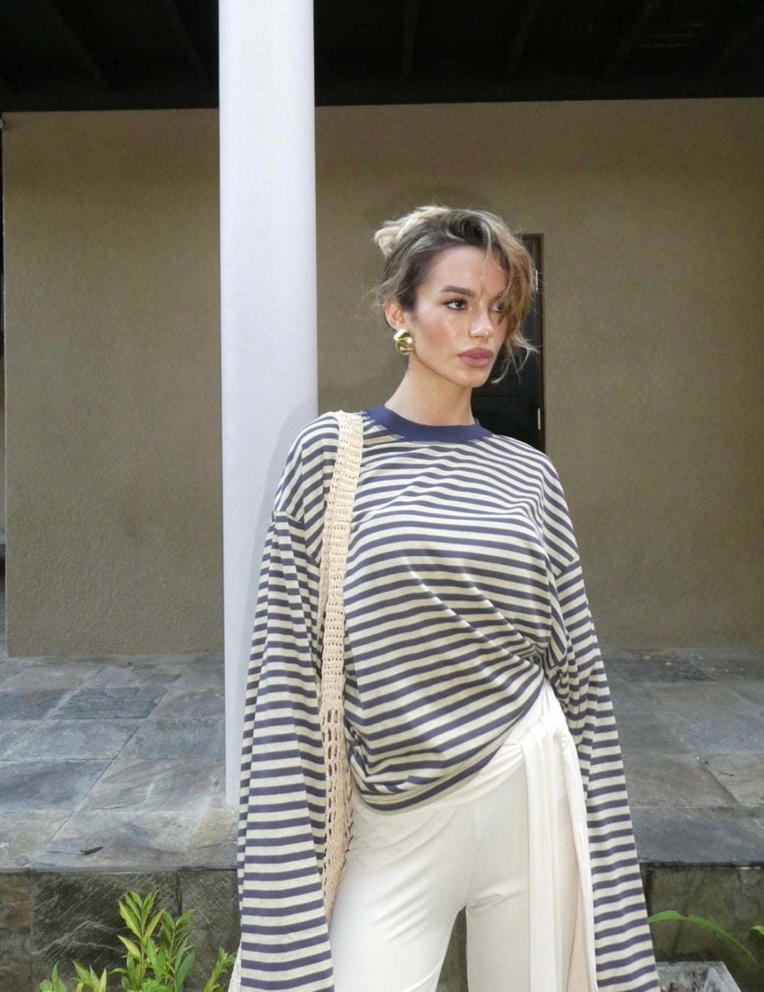 Georgia | Women's Striped Oversized Knit Sweater