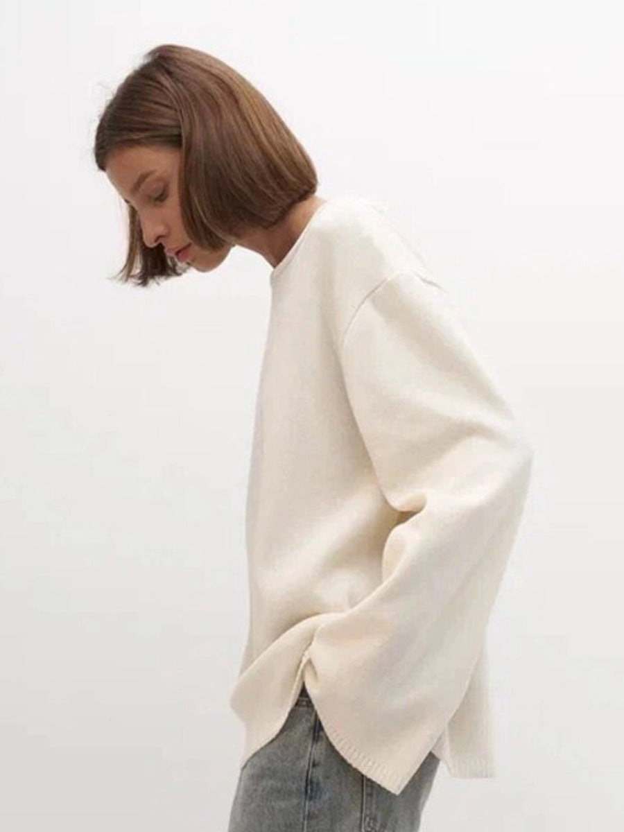 Giselle | Women's Oversized Crew Neck Backless Knit Sweater