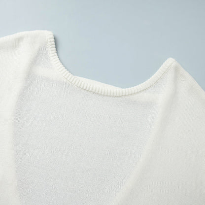 Giselle | Women's Oversized Crew Neck Backless Knit Sweater