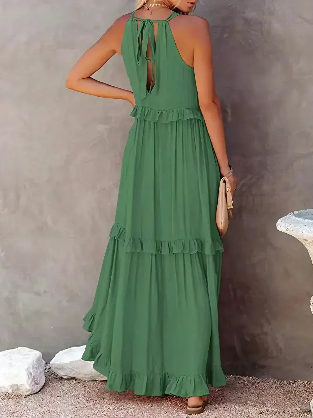 Gabriella | Women’s Tiered Ruffle Trim Sleeveless Maxi Summer Dress