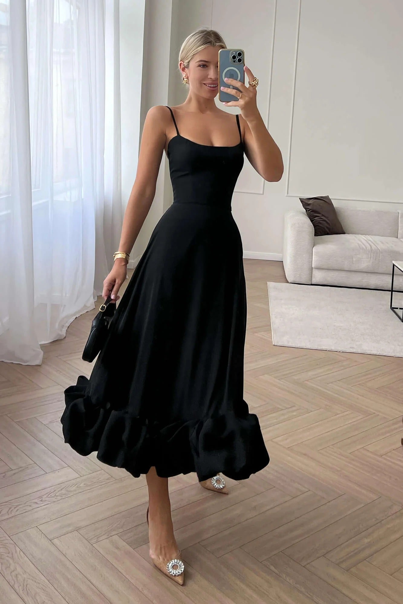 Heather | Women's Sleeveless Twirl Midi Prom Dress