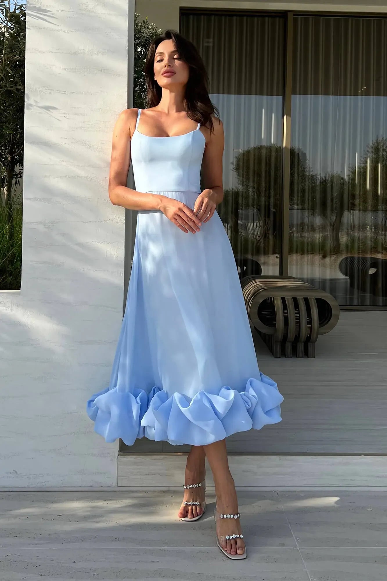 Heather | Women's Sleeveless Twirl Midi Prom Dress