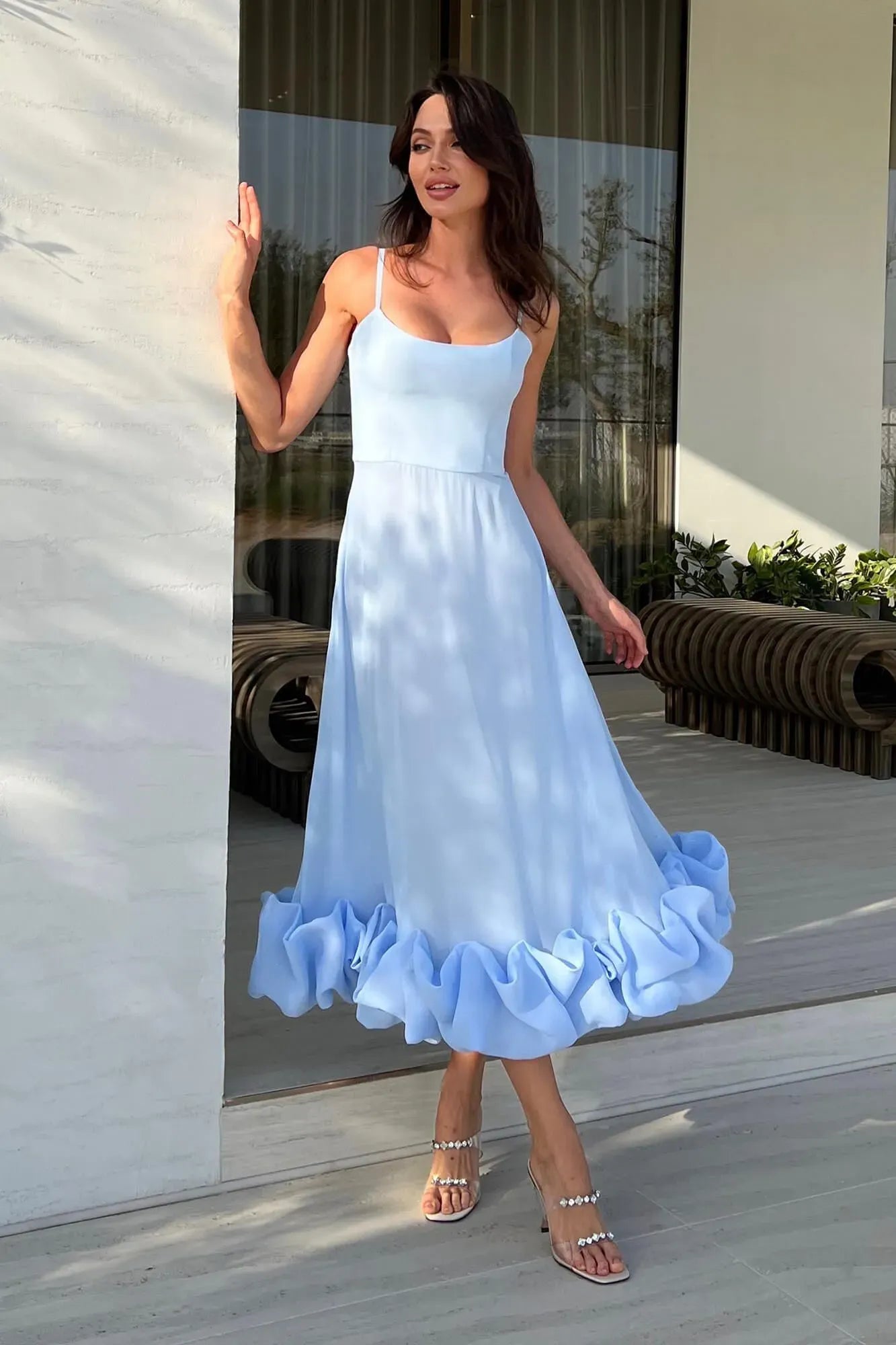 Heather | Women's Sleeveless Twirl Midi Prom Dress