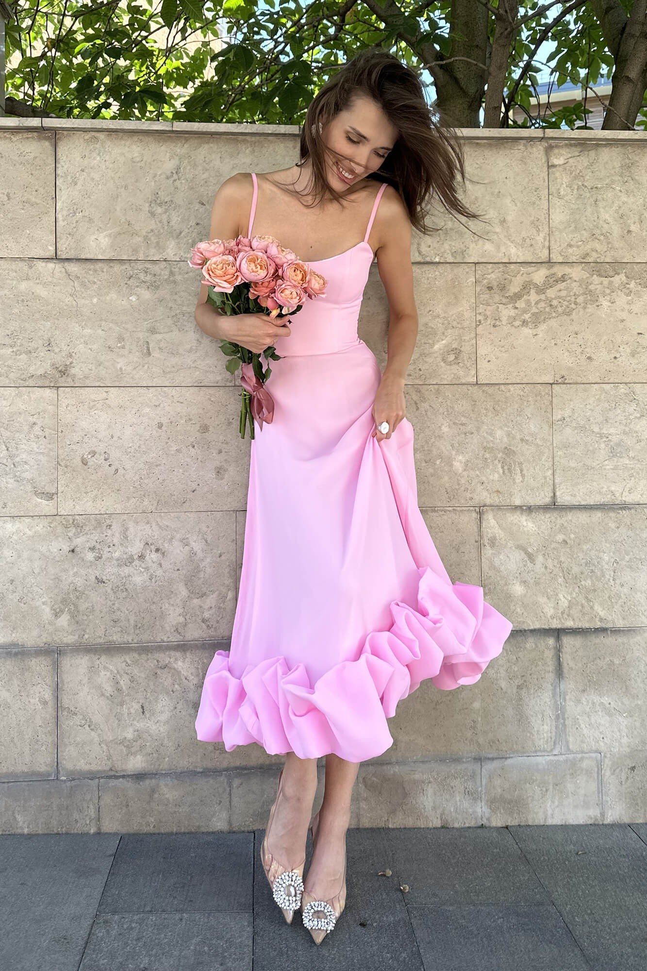 Heather | Women's Sleeveless Twirl Midi Prom Dress