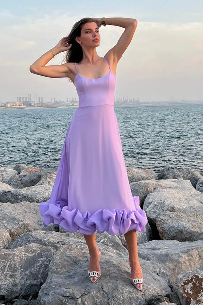 Heather | Women's Sleeveless Twirl Midi Prom Dress