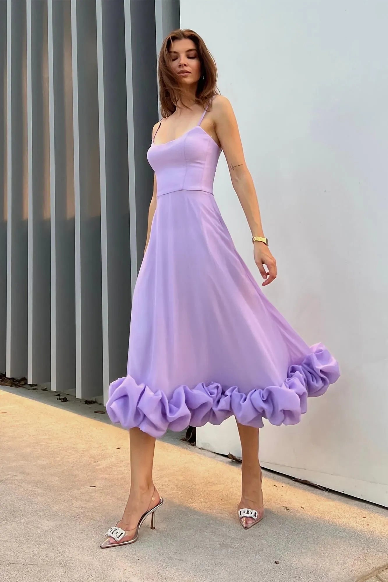 Heather | Women's Sleeveless Twirl Midi Prom Dress