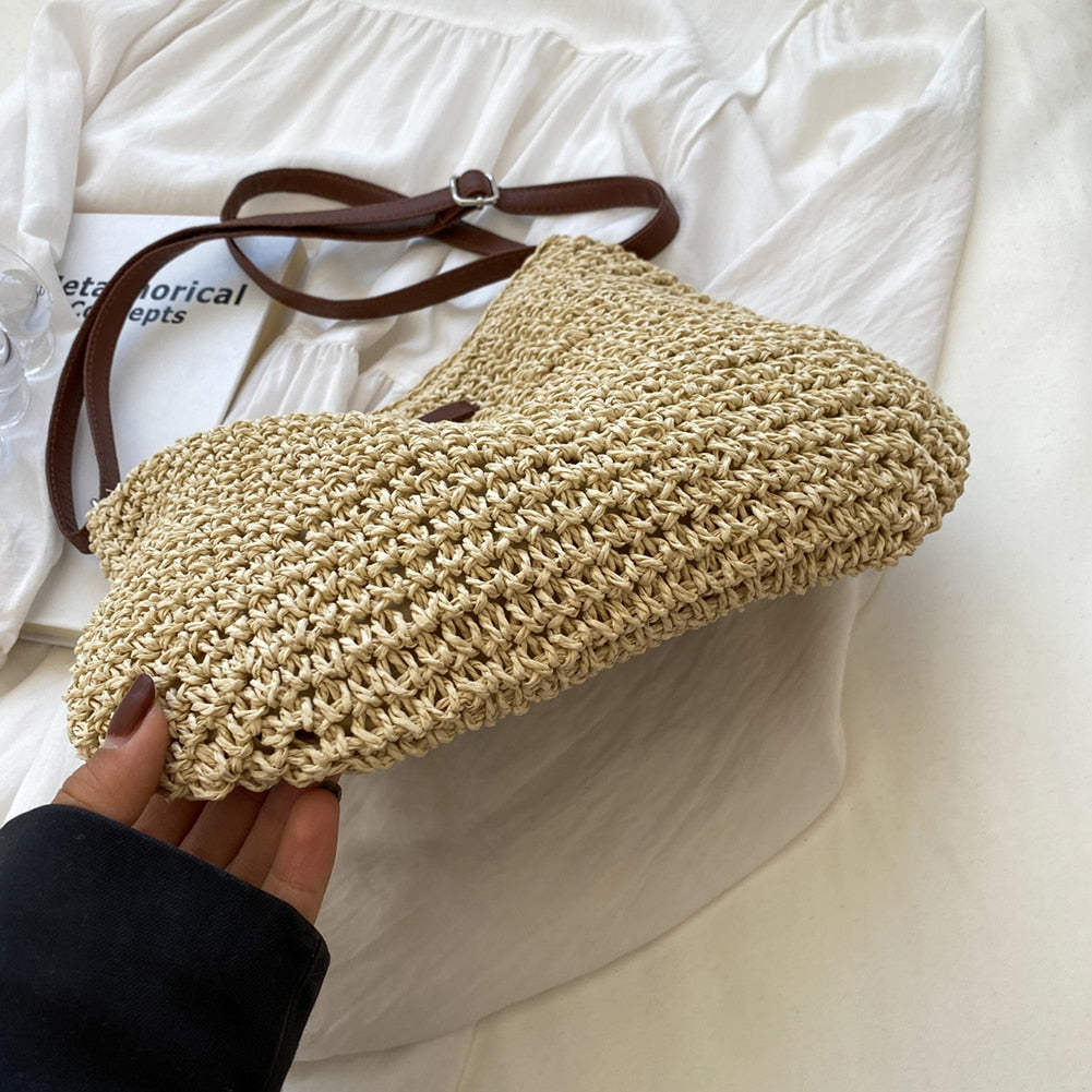 Ida | Women’s Woven Hobo Shoulder Bag with Adjustable Strap