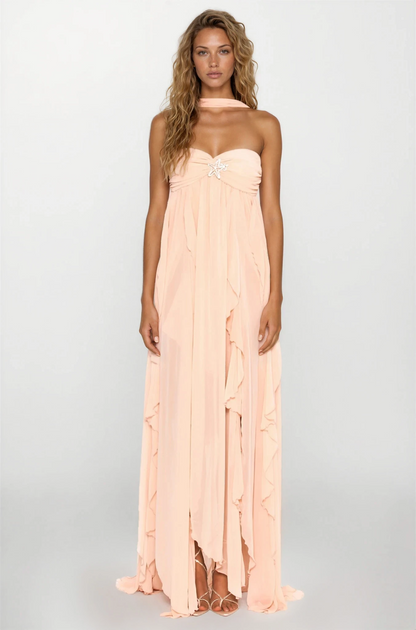 Imogen | Women's Strapless Ruffled Maxi Wedding Guest Dress