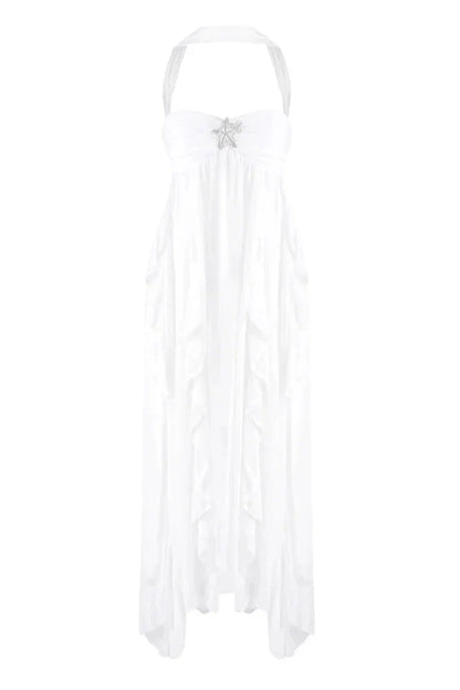 Imogen | Women's Strapless Ruffled Maxi Wedding Guest Dress