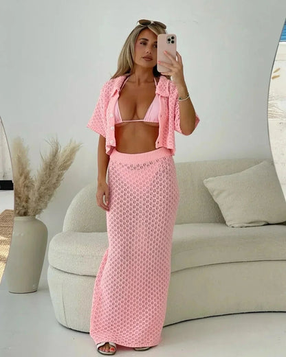 Isolde | Women's Crochet Summer Vacation Two-Piece Cover-up