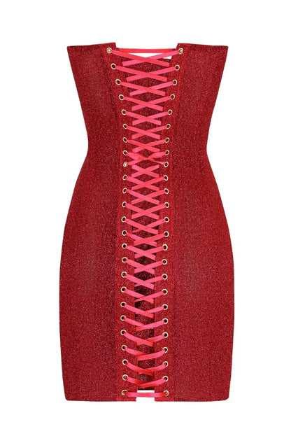 Ivy | Women’s Strapless Glitter Corset Mini Party Dress
