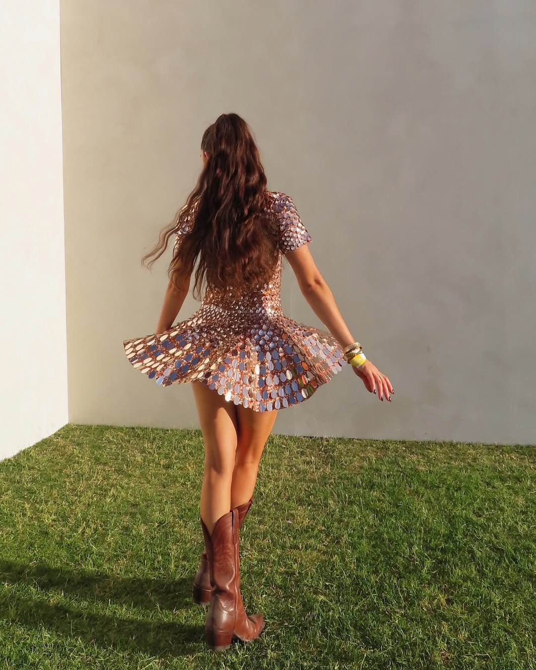 Janice | Women's High Neck Sequin Mini Dress