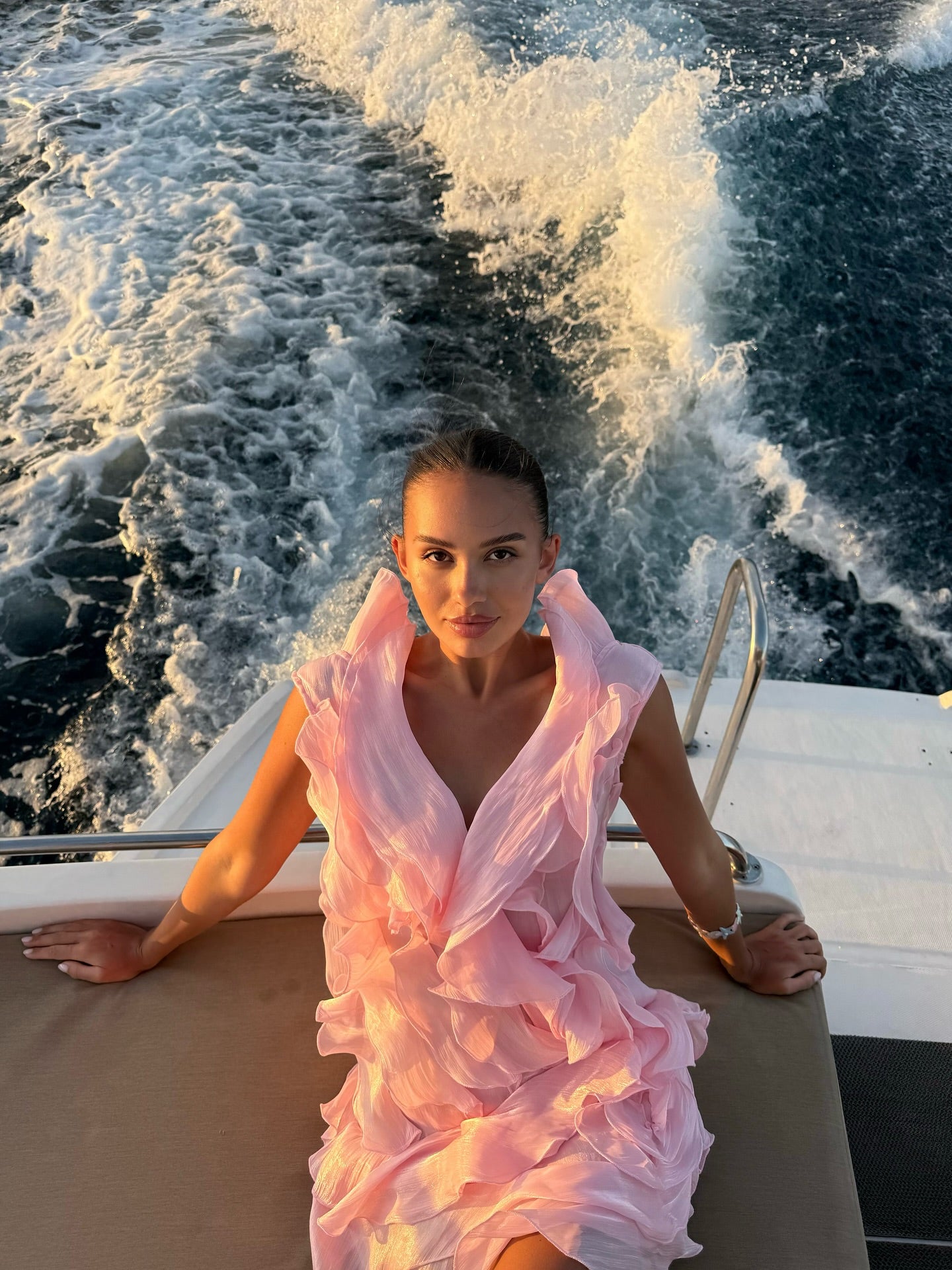 Jazlyn | Women's V-Neck Off-Shoulder Ruffled Mini Summer Dress