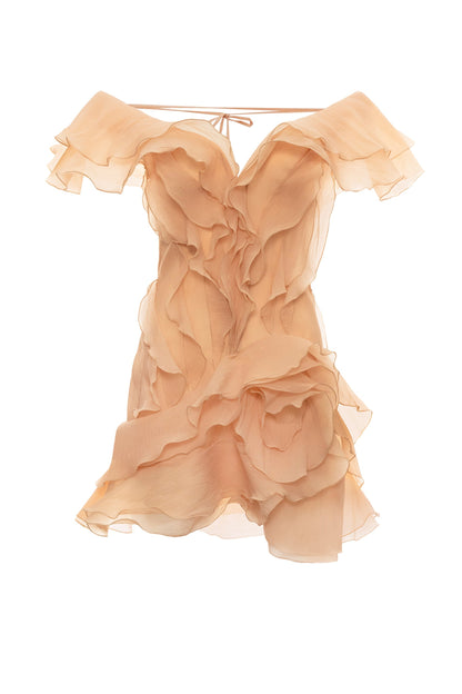 Jazlyn | Women's V-Neck Off-Shoulder Ruffled Mini Summer Dress