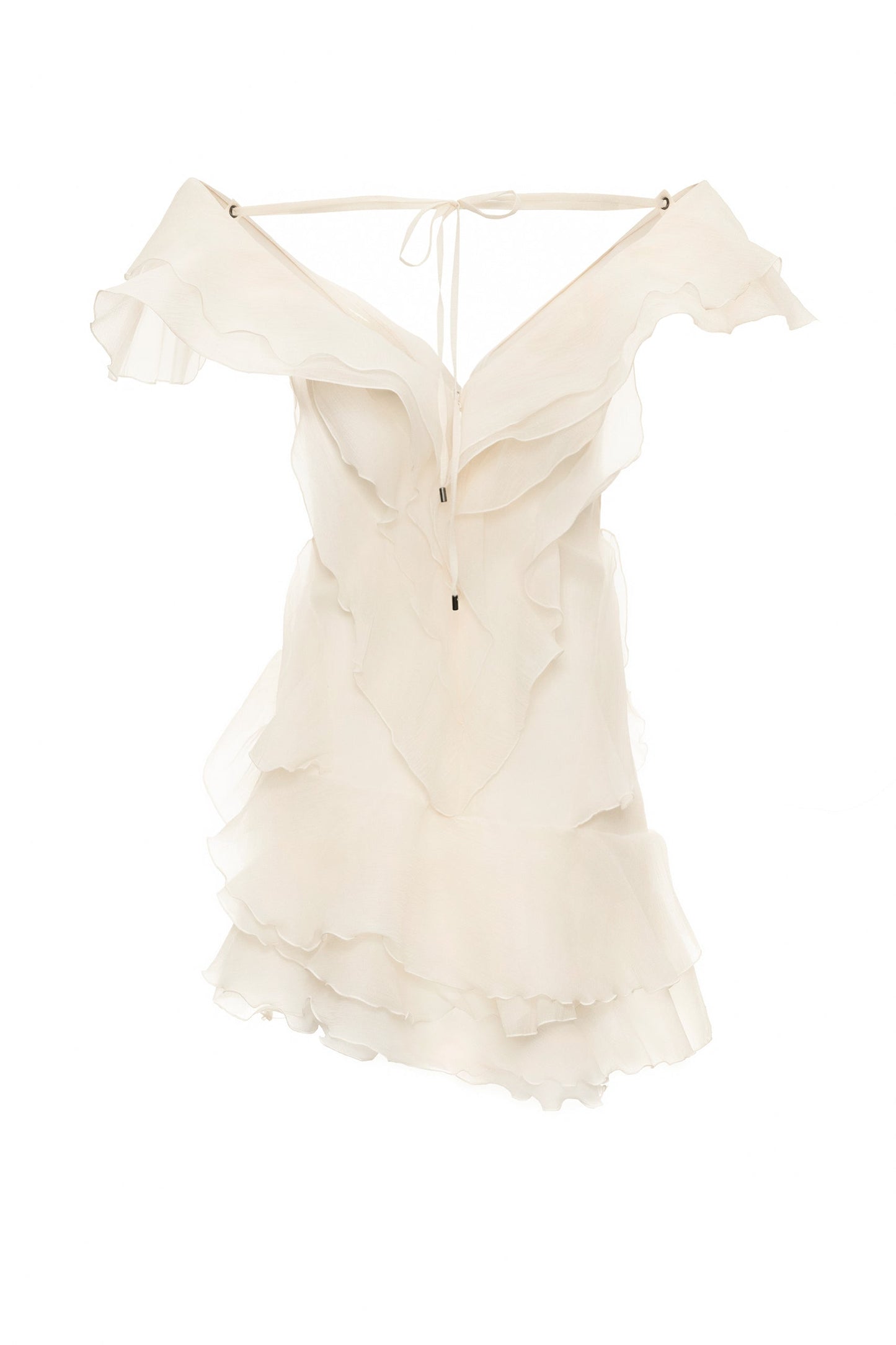 Jazlyn | Women's V-Neck Off-Shoulder Ruffled Mini Summer Dress