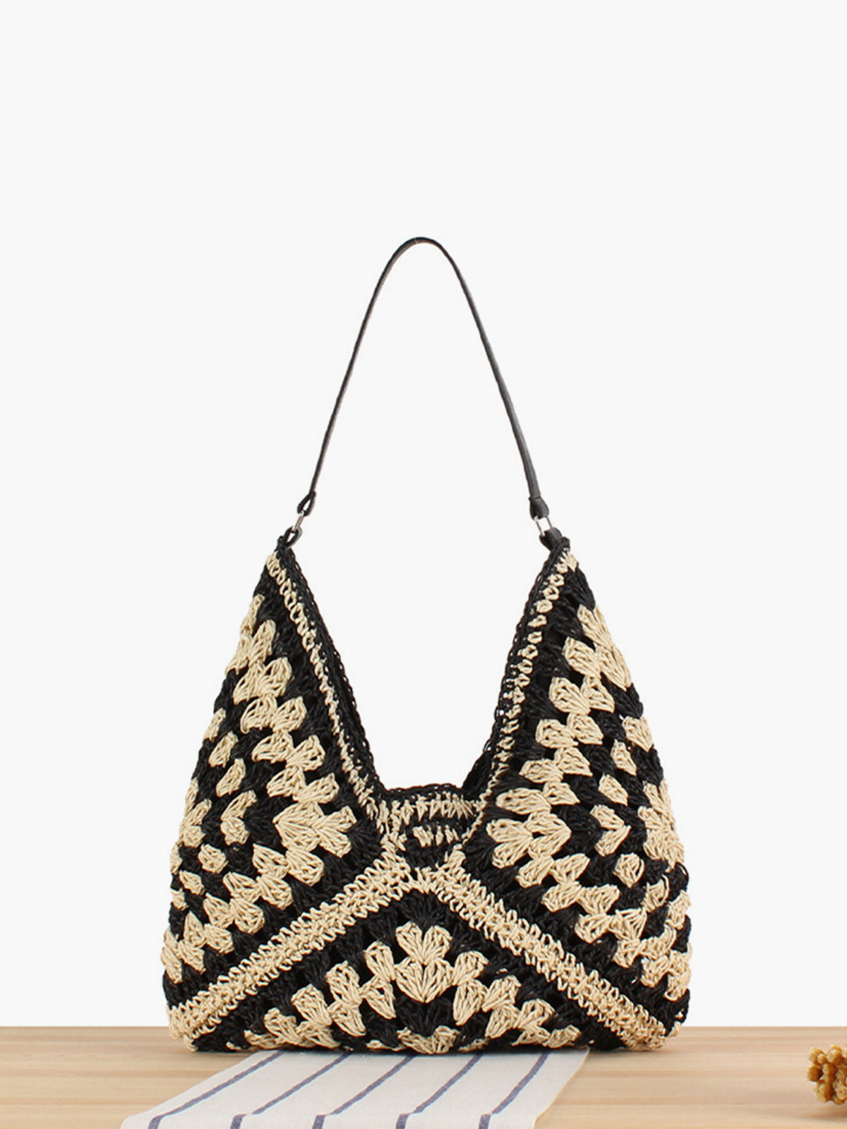 Jenny | Women’s Embroidered Woven Crochet Shoulder Beach Bag
