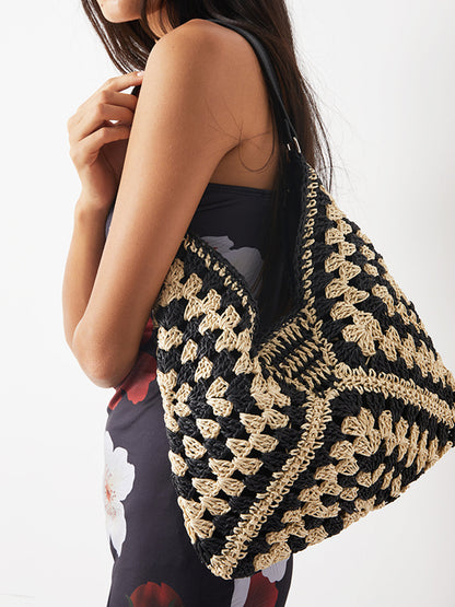 Jenny | Women’s Embroidered Woven Crochet Shoulder Beach Bag