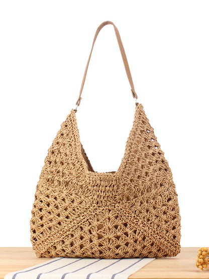 Jenny | Women’s Embroidered Woven Crochet Shoulder Beach Bag