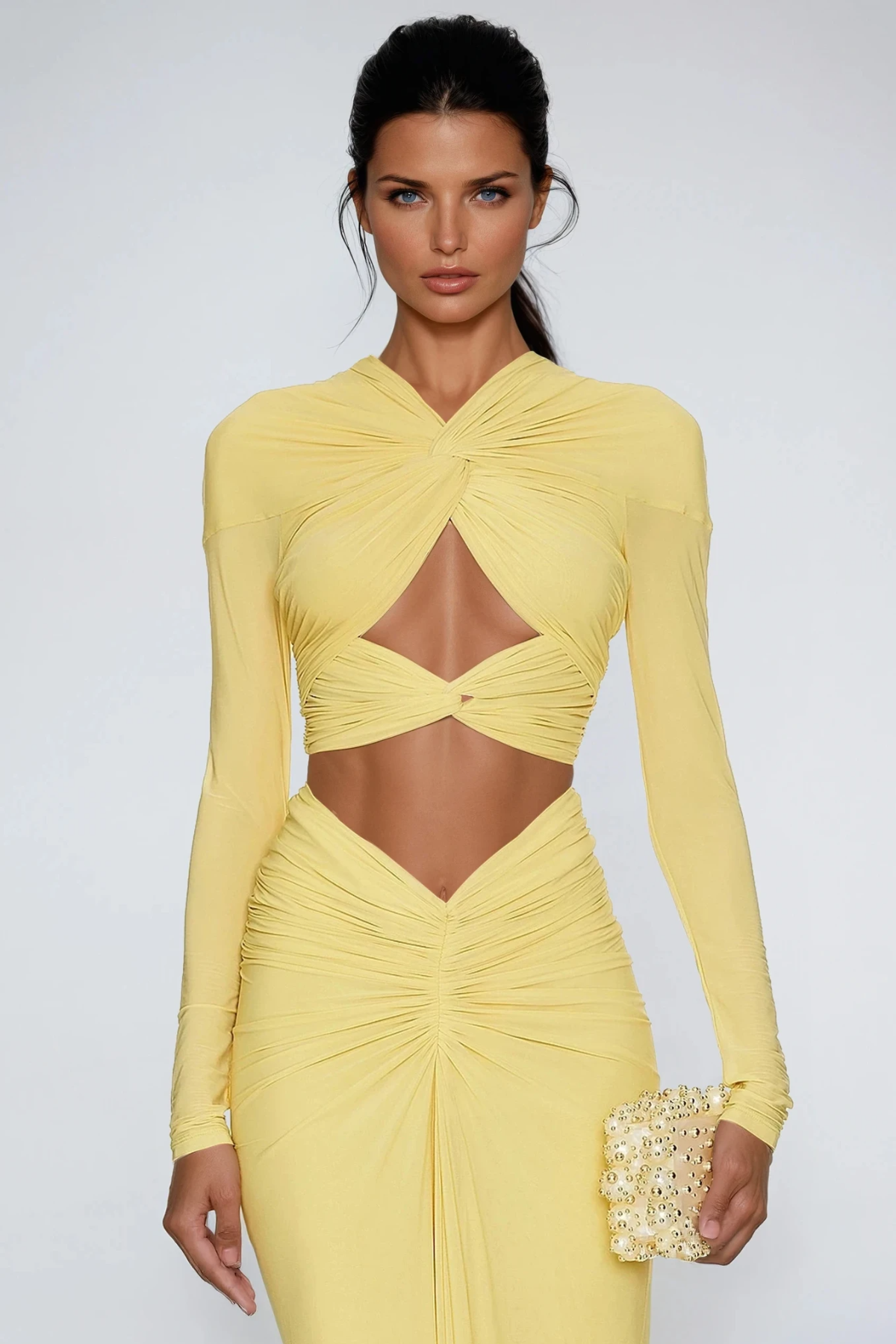Juliet | Women's Ruched Cut-out Two-Piece Set