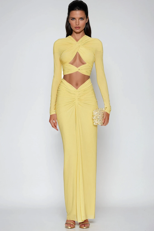 Juliet | Women's Ruched Cut-out Two-Piece Set