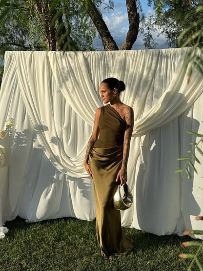 Kaelyn | Women's Elegant One Shoulder Maxi Wedding Guest Dress