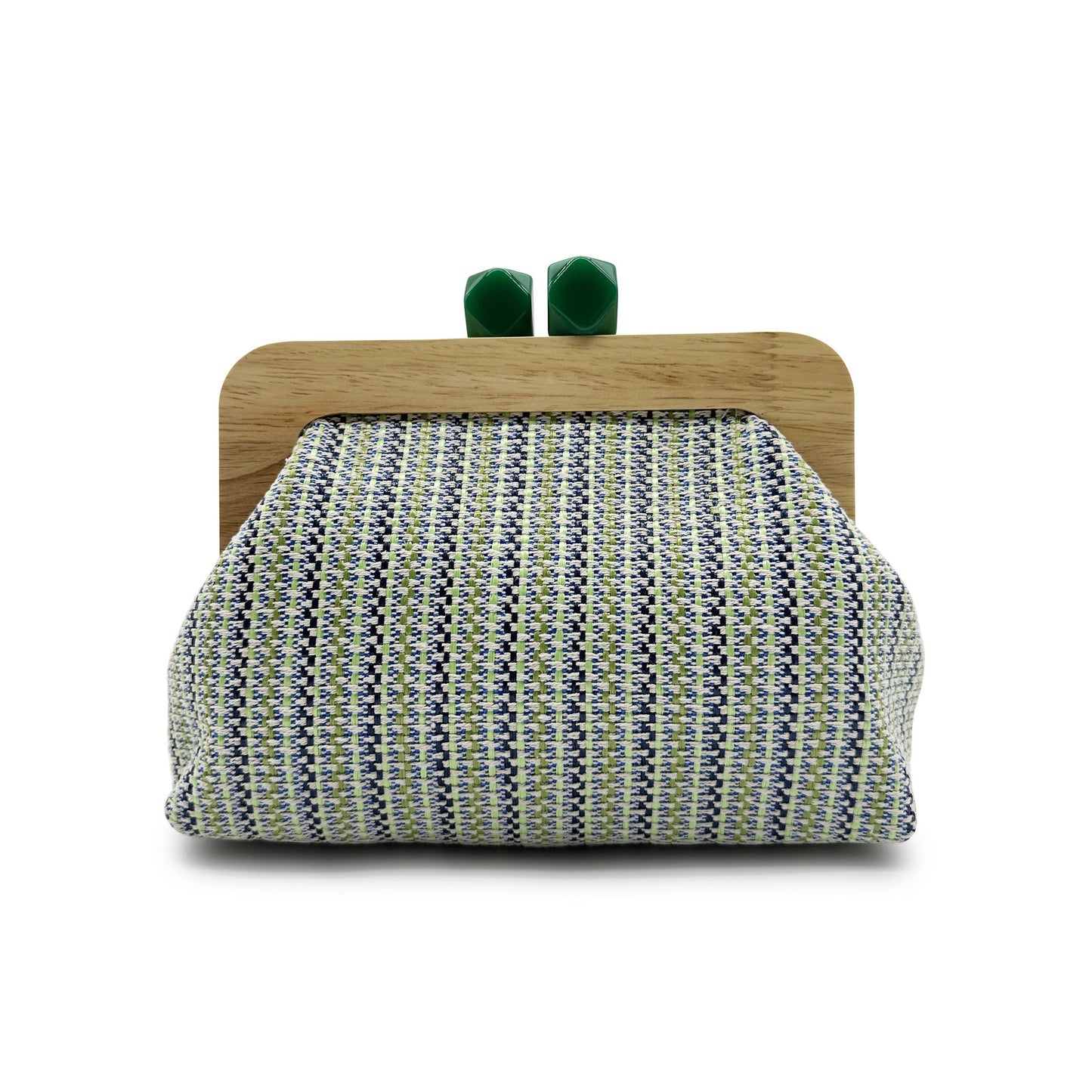 Kaia | Women’s Boho Woven Clutch Bag with Wooden Frame Bag