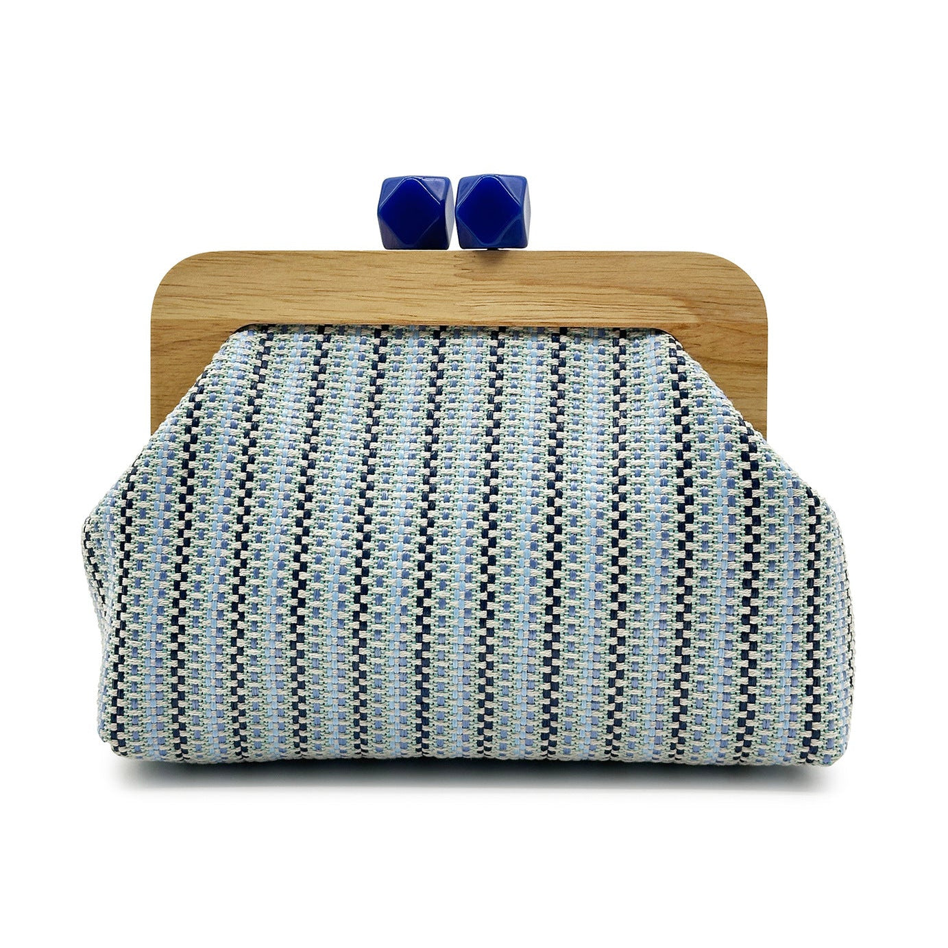 Kaia | Women’s Boho Woven Clutch Bag with Wooden Frame Bag