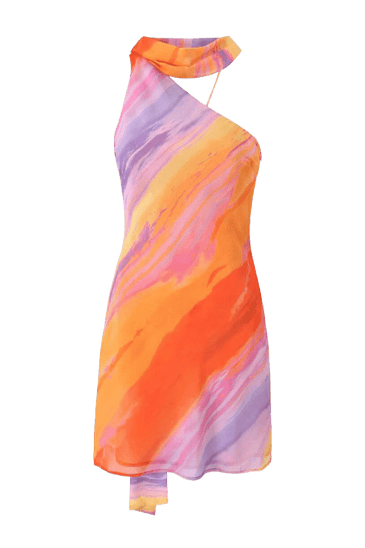 Katalina | Women's One-Shoulder Satin Mini Summer Dress