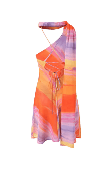 Katalina | Women's One-Shoulder Satin Mini Summer Dress