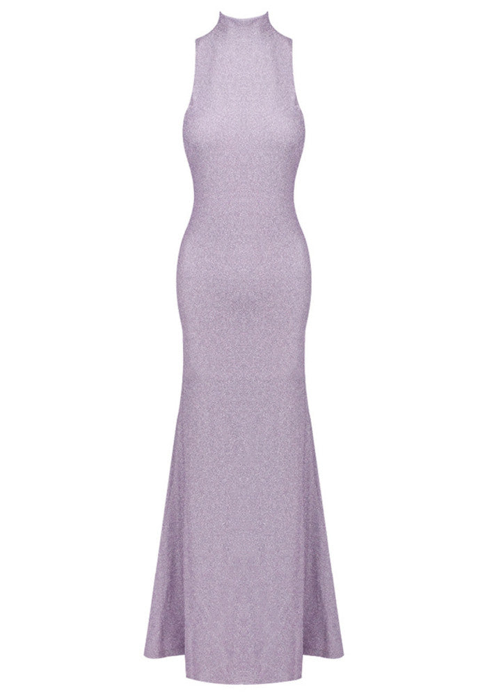 Kayleigh | Women's Sparkly Backless Floral Detail Maxi Prom Dress
