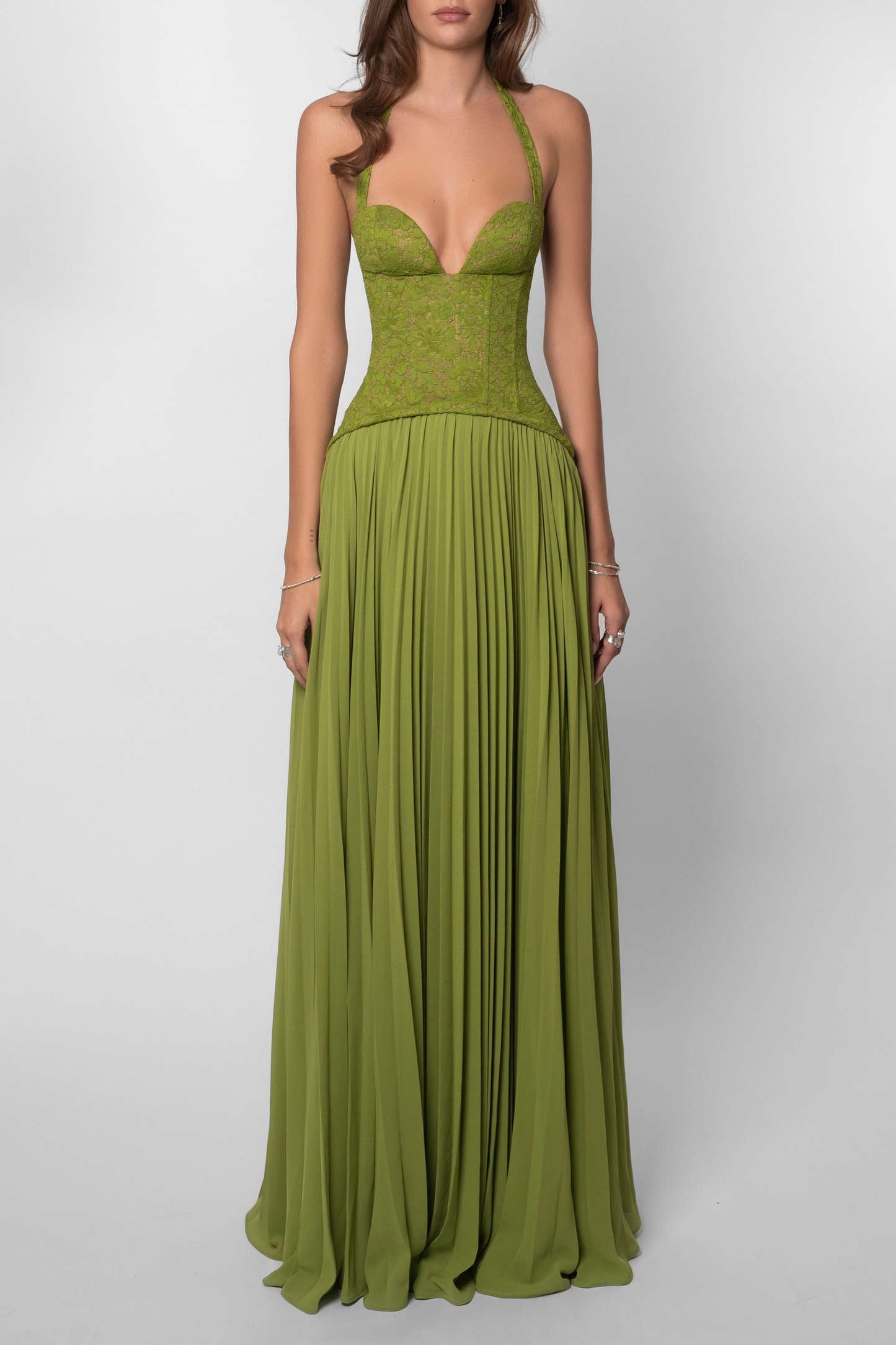 Kenley | Women's Pleated Corset Maxi Wedding Guest Dress