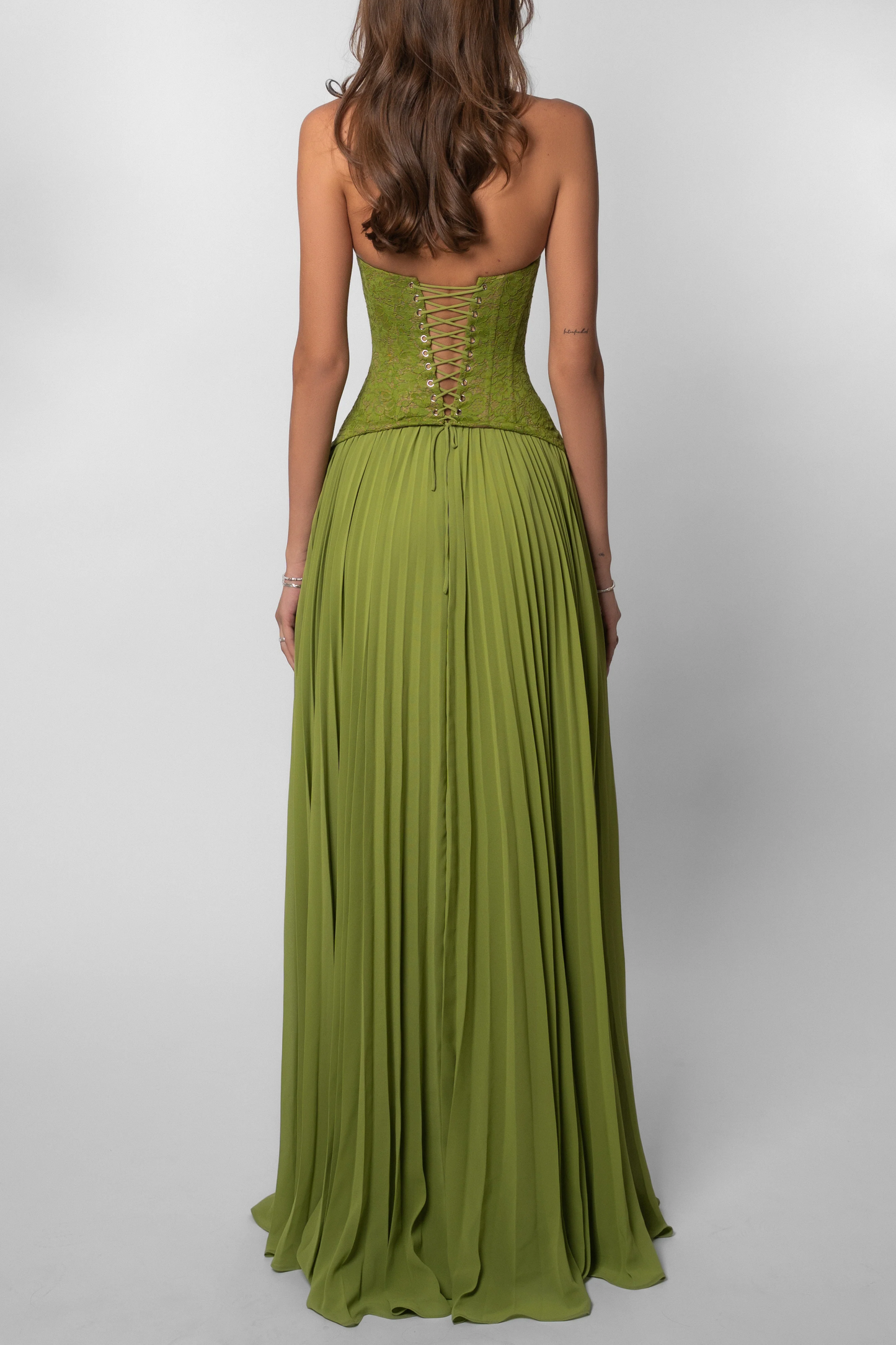 Kenley | Women's Pleated Corset Maxi Wedding Guest Dress