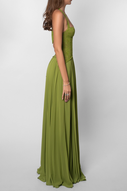 Kenley | Women's Pleated Corset Maxi Wedding Guest Dress