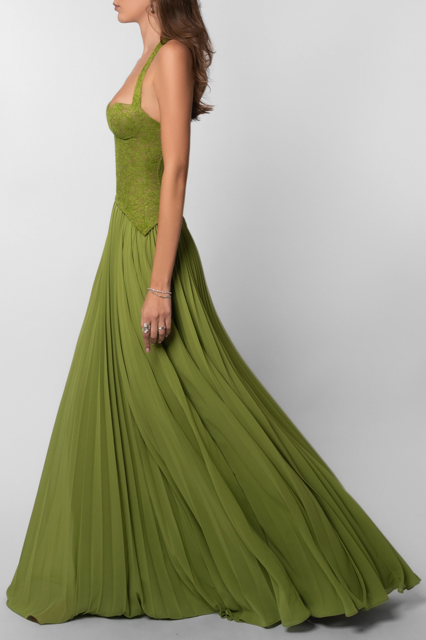 Kenley | Women's Pleated Corset Maxi Wedding Guest Dress
