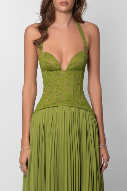Kenley | Women's Pleated Corset Maxi Wedding Guest Dress