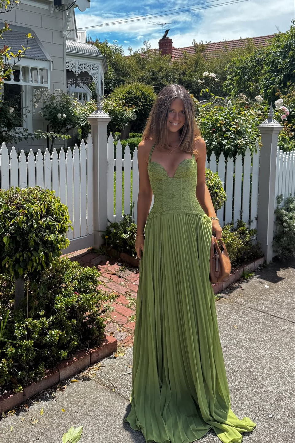 Kenley | Women's Pleated Corset Maxi Wedding Guest Dress