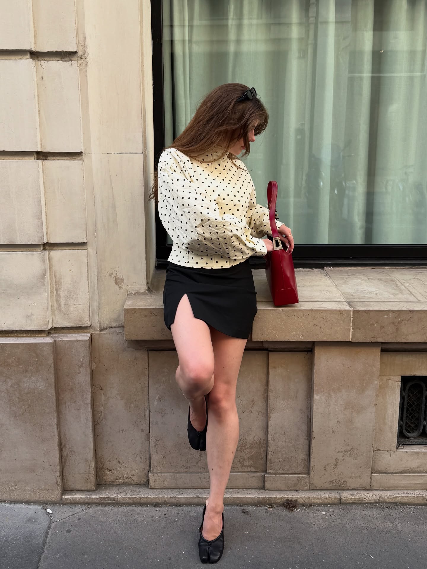 Krista | Women's Polka Dot High Turtle Neck Puff Sleeve Jacket