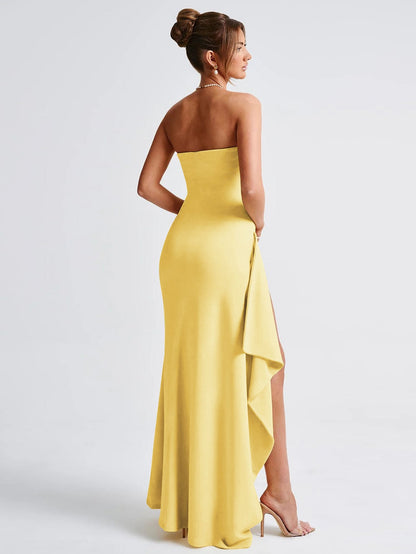 Kristin | Women's Strapless Slit Maxi Prom Dress