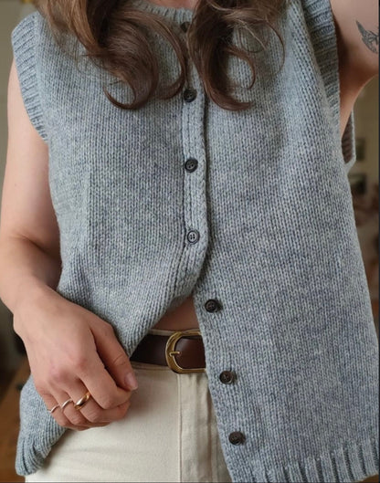 Kylie | Women's Button Front Knitted Vest Cardigan