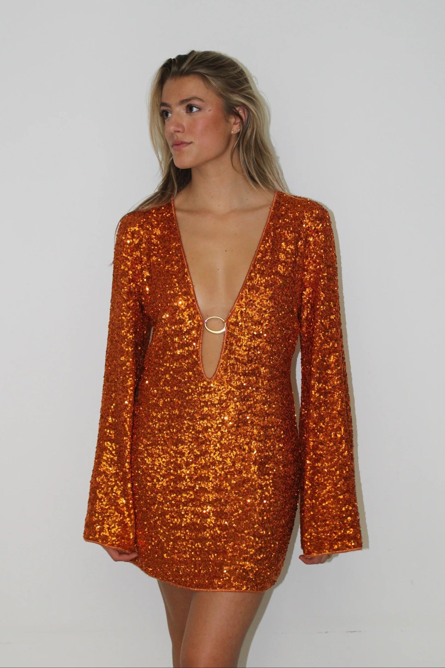 Leilani | Women's Long Sleeve Sequin Mini Summer Dress