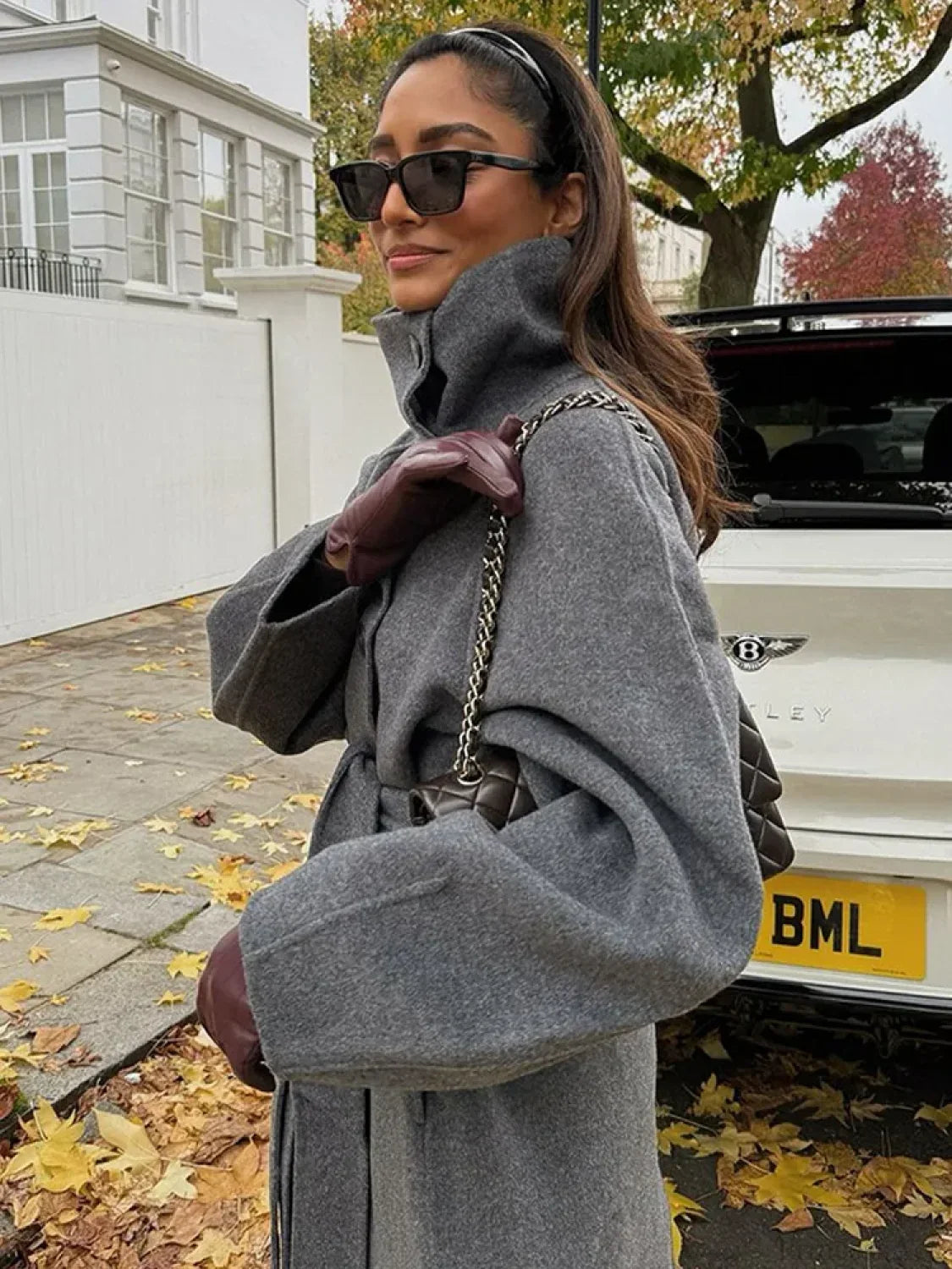 Linda | Women's Belted High Neck Long Maxi Wrap Trench Coat