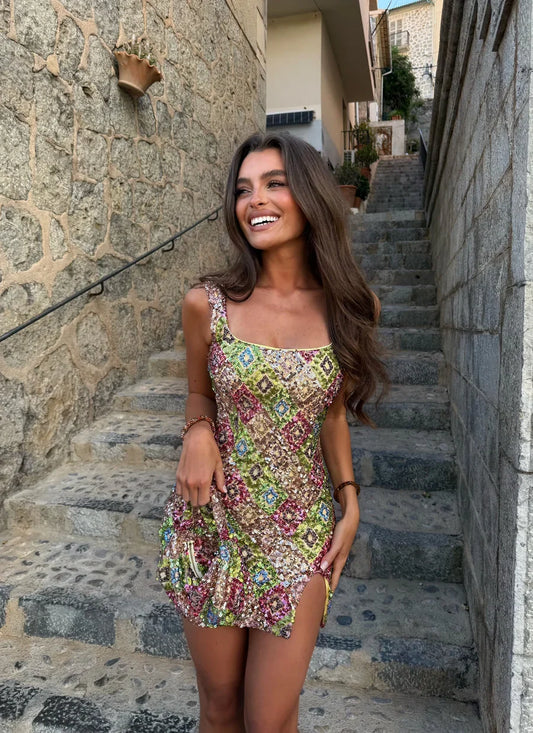Lisa | Women’s Sequin Crystal Mini Summer Party Dress