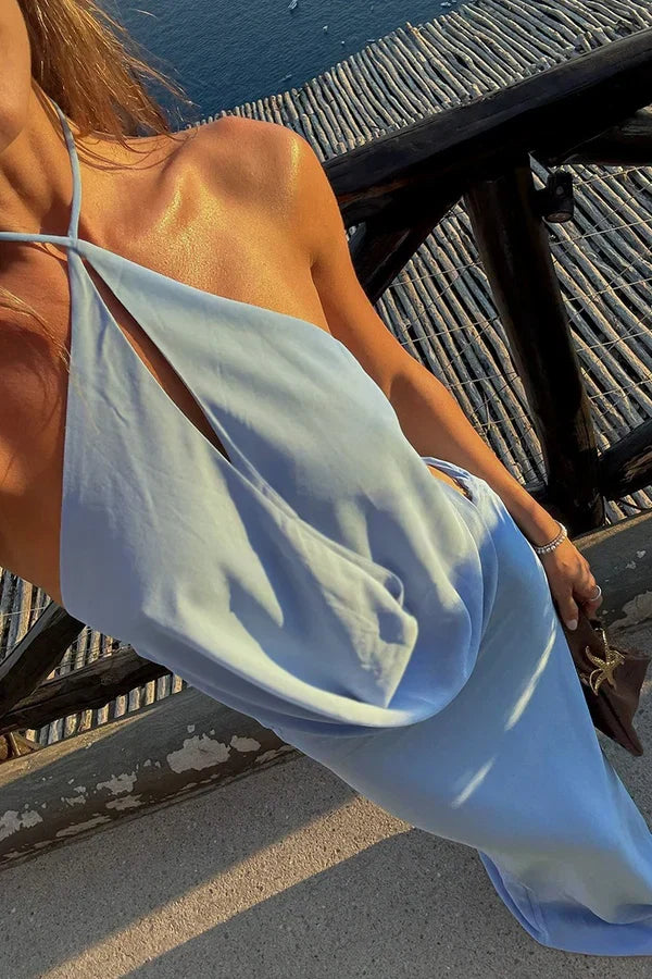 Lola | Women's Halter Neck Cut-Out Two Piece Maxi Set