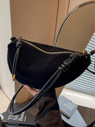 Loretta | Women's Faux Suede Crescent Shoulder Bag