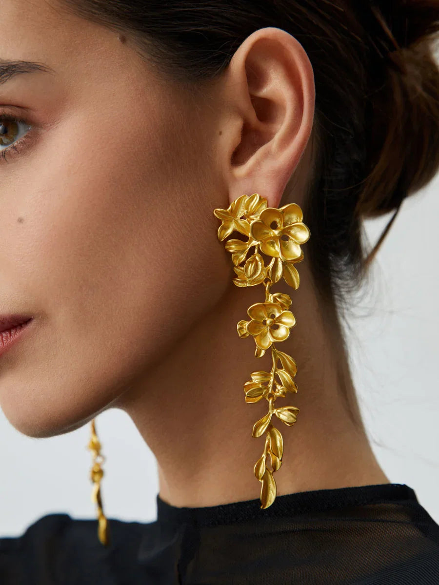 Luna | Women's Floral Fringe Earrings