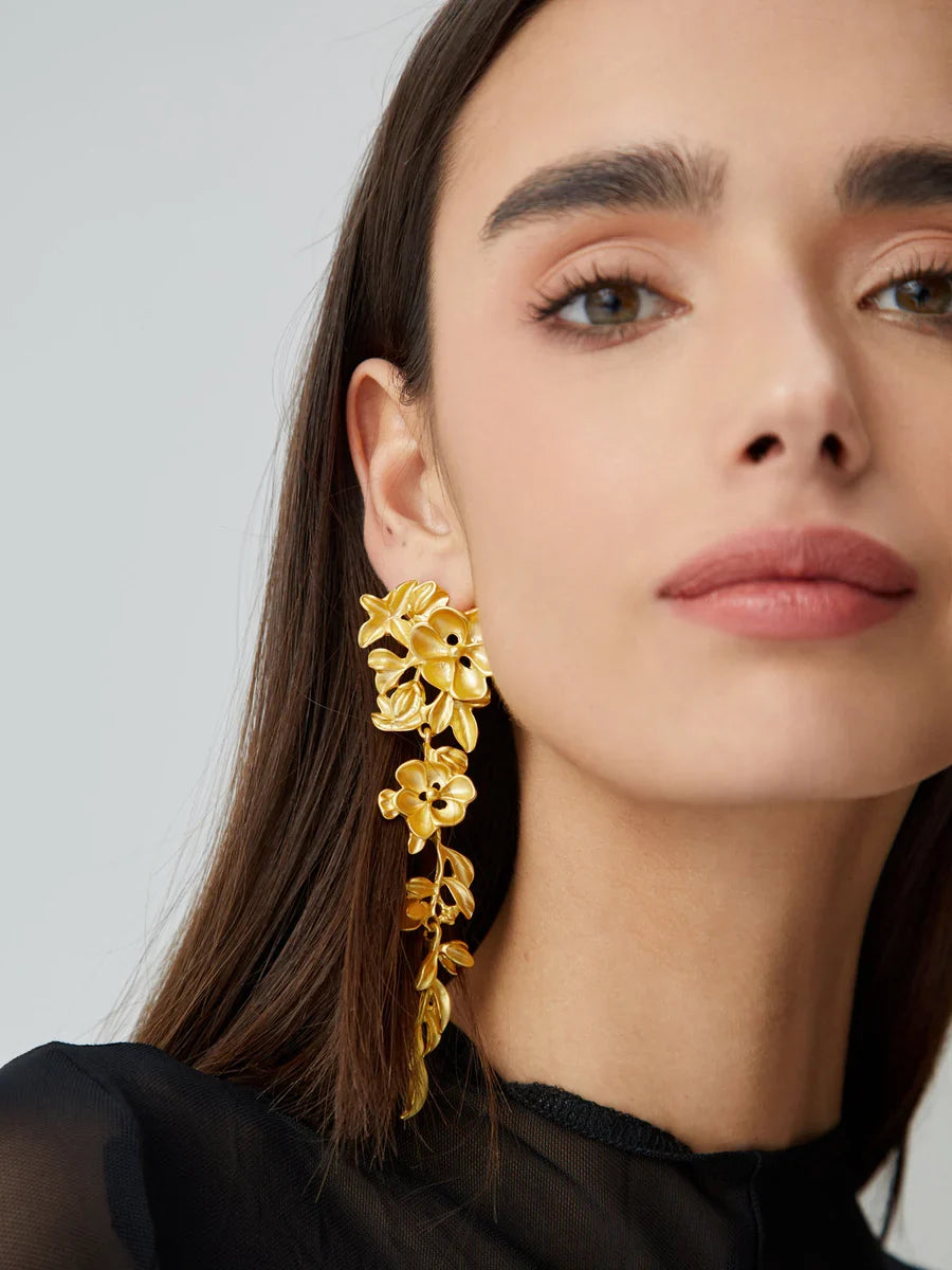 Luna | Women's Floral Fringe Earrings